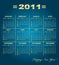 Calendar grid of 2011 year