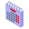 Calendar habit icon, isometric style