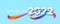 Calendar header 2022 number on colorful abstract color paint brush strokes background. Happy 2022 new year colorful