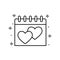 Calendar, heart icon. Simple line, outline vector of love icons for ui and ux, website or mobile application