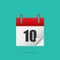 Calendar icon. Calendar date - 10th