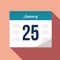 Calendar icon. Calendar Date - January 25. Planning. Time management