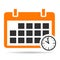 Calendar icon date day time shadow symbol, event deadline organizer design vector illustration