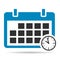 Calendar icon date day time shadow symbol, event deadline organizer design vector illustration