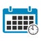 Calendar icon date day time symbol, event deadline organizer design vector illustration