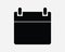 Calendar Icon. Event Deadline Reminder Appointment Schedule Organizer App. Black White Sign Symbol EPS Vector