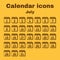 The calendar icon. July symbol. Flat