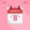 Calendar icon,March 8,feast day,vector illustration