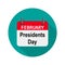Calendar icon for Presidents Day. Vector illustration.