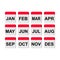 Calendar Icon Set / Months /. Modern vector calendar icon set with months and shadow. Calendar background, flat for infographic.