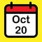 Calendar icon twentieth October