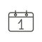 Calendar icon vector. Outline event. Line deadline symbol.