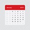 Calendar January 2019 Clean Minimal Table Simple Design. Week Starts on Monday.