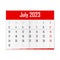 Calendar July 2023