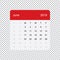 Calendar June 2019 Clean Minimal Table Simple Design. Week Starts on Monday.