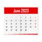 Calendar June 2023