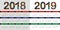 Calendar Layout for 2018 and 2019 years vector design