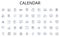 Calendar line icons collection. Meetings, Communication, Paperwork, Faxing, Emails, Desk, Photocopying vector and linear