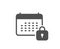 Calendar locked icon. Annual planner sign. Vector