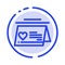 Calendar, Love, Married, Wedding Blue Dotted Line Line Icon