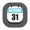calendar marked on october thirty first. Vector illustration decorative design