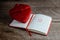 Calendar memo, notebook with the red Heart pillow