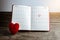 Calendar memo, notebook with the red Heart pillow