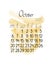 Calendar monthly template for October 2025 in simple minimalist style vertical portrait orientation