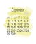 Calendar monthly template for September 2025 in simple minimalist style vertical portrait orientation