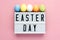 Calendar with multicolor easter eggs