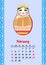 Calendar with nested dolls 2017. Matryoshka different Russian national ornament