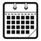 Calendar office icon, simple black style