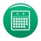 Calendar office icon vector green