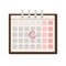 Calendar and one day marked on it. Flat vector illustration.