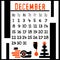 A calendar page for December 2024 with a cute geometric dragon. Isolated on a white. The symbol of the year of the