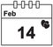 Calendar page for February 14th for the Valentine