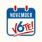 Calendar page reminder to vote in the US midterm election on November 6th