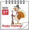 Calendar Page Turkey With Musket