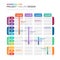 Calendar planner for 12 months or timeline chart. Concept of schedule or timetable year. Flat vector illustration for business