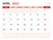 Calendar planner 2023 - April 2023 template, week start on Monday, Desk calendar 2023 year, simple and clean design, Wall calendar