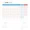 Calendar Planner for June 2018 Vector Design Template Stationary.