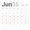 Calendar Planner for June 2018 Vector Design Template Stationary. Week Starts Sunday.