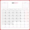 Calendar Planner for May 2017 Vector Design Template Stationary.