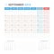 Calendar Planner for September 2018 Vector Design Template Stationary.