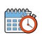 Calendar reminder with chronometer isolated icon