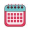 Calendar reminder date month icon isolated design