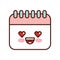 Calendar reminder kawaii style isolated icon