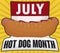 Calendar Reminding at you to Celebrate Hot Dog Day, Vector Illustration