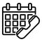 Calendar service center icon, outline style