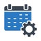 Calendar setting glyph color vector icon